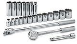 SK Hand Tools 4123 - 23 Piece Half Inch Drive 12 Point Standard And Deep Fractional Socket Set