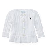 ポロ ラルフローレン ケーブルニット・ぺプラム・前閉じカーディガン[ホワイト](女の子12～24か月用)[並行輸入品]18Mサイズ