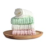TotMartモスリンコットンWashcloths、余分な吸収性、ピンク、3パック
