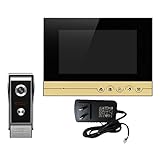 Perfk 7インチ　TFT　液晶　ドアベル　インターホン　双方向通話　ホーム　モニター　セキュリティ　全2色 - ゴールド