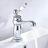 Wellbeingjp_JP洗面台蛇口 洗面用水栓 シングルレバー混合水栓 トイレ 手洗い 立水栓 手洗いボウル用 洗面台 水道 蛇口 取り付けホース付き (シルバー)