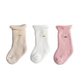 BIANHUAN キッズ 子供 幼児用 靴下 ソックス 3足 セット 冬 アニマル くつした 男の子 女の子 柔らかい (Ｍ:1-３歳の子供にお勧め, C)