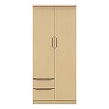 ワードローブ ワードロープ 完成品 幅80cm 引き出し付き 木製 北欧風