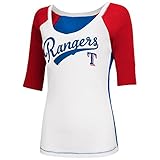 Texas Rangersレディースのホーム実行VネックTシャツ XS ホワイト