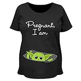 カスタマイズされた妊娠Girl, I am :マタニティコットンTシャツ US サイズ: 3L カラー: ブラック