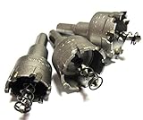 硬質合金 ステンレス ホールソー 電動 ドリル 対応 ステンレス鋼 鉄 鋼 アルミニウム 金属板 穴あけ (25 30 32 mm (3本))