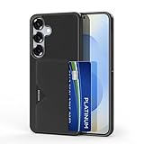 【ミニマリストには高】Galaxy S25 ケース カバー カード収納 上質な手触り ギャラクシー S25 背面カード収納 カバー 耐衝撃 軽量 薄型 ICカード収納 P-card スマホケースマホカバー 背面カードポケット(Galaxy S25 、ブラック)