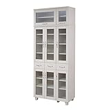 JK Lycka　land　食器棚　90cm幅 上置きセット FLL-0012SETWH