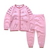 【SEBLES】 ベビー 男の子 女の子 パジャマ 上下 セット コットン 綿 全10タイプ サイズ 73cm 80cm 90cm クロスセット (Ｅ：ピンク,90)