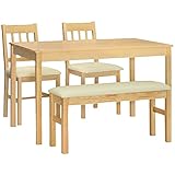 タマリビング ダイニング4点セット ハイサイ アイボリー 50001566 ダイニングセット ダイニングテーブル 4点セット ベンチタイプ パイン 無垢材 天然木 4人 おしゃれ 新生活