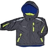 オシュコシュ(OSHKOSH B'gosh)グレー&蛍光レモンポケットいっぱいジャケット 男の子防寒ジャケット 12months(72-78cm) 12ヶ月用　出産祝いギフトプレゼント,防寒アウター,