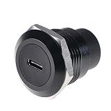 HangTon USB C Type-Cパネルソケットカプラアダプター 防水円形バルクヘッドパススルーコネクタ インラインケーブルシャーシ メス-メス 2個パック