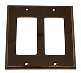 Leviton 80409-n 2-gangデコラ/漏電遮断器デバイス壁材、標準サイズ、ブラウン