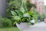 吊り鉢 linlinkk プラスチック製　吊り下げ式植木鉢 園芸 ライト付き　ホーム・庭・室内　ハンギング鉢　観葉植物・ 多肉植物　プラントポット 装飾　おしゃれ　 (ホワイト)