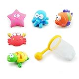 Lovoski 6個　ゴム　魚　海洋動物モデル　ベビー　風呂　きしむおもちゃ　ギフト　全２パタン - 海洋動物