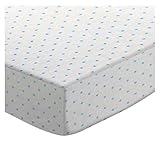 SheetWorld Fitted Sheet (Fits BabyBjorn Travel Crib Light) - Blue Pindot Jersey Knit - Made In USA b