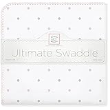 SwaddleDesigns Ultimate Receiving Blanket, Sterling Little Dots, Pastel Pink [並行輸入品]