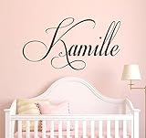 Nurseryカスタム名前壁デカールステッカー、女の子名前壁デカール、女の子名前、壁の装飾、パーソナライズ女の子名装飾、保育園、女の子寝室、Plus FreeホワイトHelloドアデカール Name 