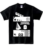 HOORAY(フーレイ) ダンス 衣装 ヒップホップ サイズ150?XLまで ランキング 入賞 respect ロゴ Tシャツ XL ブラック×ホワイト
