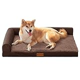 Patas Lague 犬 ベッド 冬 ペット Lデザイン 柔らか 犬用ベッド 暖かい ペットベッド 小型犬 中型犬 猫 クッション 枕付き 防水 洗える 取り外せるカバー 滑り止め 通気性 高反発 76cm*51cm ブラウン