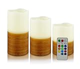 Intsun LED Candle Set of 3 (4" 5" 6") Battery Operated Outdoor & Indoor Color Changing Candles with