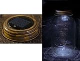 Rustic Mason Jar Lid LED Solar Light With Sensor Country Primitive Porch Dcor by BCD