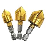 B Blesiya 13/16 / 19ミリメートル　面取り皿棒　ドリルビット　ボアセット　3本セット　木工用　実用　高品質