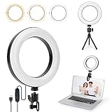 【2021最新版】LEDリングライト 自撮りライト 6.3インチ 撮影用ライト クリップ式 ビデオカメラ撮影 照明 USB卓上スタンド ライ