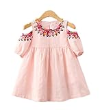 Candykids 子供ドレス　ワンピース 子供服子供洋服 誕生日 入学式 子供の日 三五七 遊園地 演奏会に (120cm, ピンク)