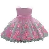 YAYUYAO 子供ドレス 女の子 披露宴 上品 結婚式 フラワーベイビーガールズ プリント 花柄ワンピース ノースリーブフォーマルドレス お姫様 発表会 0-24ヶ月 プリンセス (ピンク, 80/