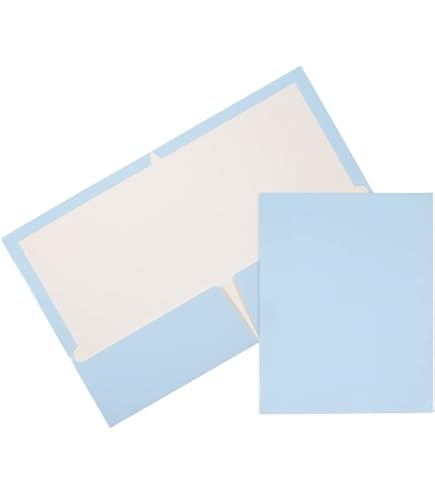 Jutom 50-Pack Blue Glossy Paper Folders - 2-Pocket Laminated Portfolios, Letter Size For Office, School & Organization - View #6