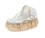Badger Basket Company Natural Moses Basket with Fabric Canopy, Beige Gingham by Badger Basket