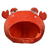 カニキャップ かぶりもの 帽子 ヘッドギア 髪飾り コスプレグッズ 着ぐるみ ふわふわ 可愛い 仮装 暖かい 写真撮影 おもしろグッズ ハロウィン イベント パーティーグッズ プレゼント 男女兼用 赤い