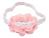 ベビー ヘア バンド 花 レース 可愛い オシャレ (ピンク　桃)