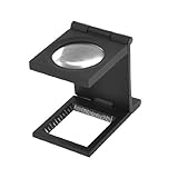 uxcell　拡大鏡　ルーペ　折り畳み式　　5X　ミニ　メタルフレーム　立ちタイプ　ジュエリールーペ