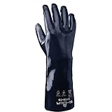 SHOWA 3414 Neoprene Coated Glove, Cotton Interlock Liner, Chemical Resistant, 14 Length, Medium (Pac