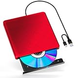 conreruruブルーレイBD/ＤＶＤ再生ドライブ 外付け プレーヤー dvd ブルーレイ対応 USB-A+Type-c（USB-C）ポート対応 WIN7-11/MAC対応 ノートパソコン対応 blu-ray けドライブ bdドライブ（red）