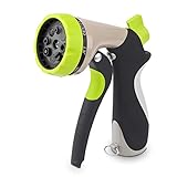 Powstro 散水ノズル メタルノズル ガーデンホース ノズル調整可能な8パターンシャワーノズル 家庭用 多機能 園芸 農業 水撒き 洗浄 洗車 ホースノズル 散水用具　ホースノズル (グリーン)