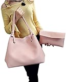 Torisky レディース バッグ レザーバッグ カバン 2つセット OL 通勤 通学 就職活動 旅行 A4 (ピンク)