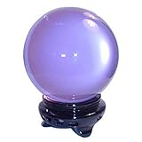 High Quality642 Crystal Ball with Stand Decorative Figurine, 3.2, Lavender