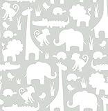 【サンプル専用】貼ってはがせるシール壁紙 NuWallpaper　 Gray Its A Jungle In Here Peel And Stick Wallpaper / NU1393