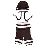 Zhhlinyuan 寝相アート ベビー服 Newborn Baby Boy Girl Costume Crochet Outfits Photography Props Hat Beanie + P