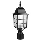 Sunset Lighting F7817-31 Outdoor Post Mount with Textured Frosted Glass, Black Finish [並行輸入品]