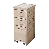 山善(YAMAZEN) 野菜＆ペットボトルストッカー(3段) ホワイトウォッシュ SYS-8030P(WW)