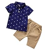 CXYP キッズ服 夏 男の子 上下セット poloシャツ 半袖 ハーフパンツ ボーイズ セットアップ カワイイ ゴムウエスト コットン 子供服 カジュアル 80cm 90cm 100cm 110cm