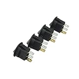 Merssavo 4Pcs車のオートプレスボタンラウンドロッカーオン/オフトグルスイッチブラックDC 12V