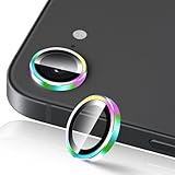 【2枚セット】For iphone 16e/17e カメラフィルム カメラ保護 レンズフィルム 日本旭硝子素材 飛散防止 高透過 耐衝撃 硬度9H キズ防止 強化ガラス 露出オーバー防止 防水防塵 気泡ゼロ アルミ合金 レンズ保護フィルム （カラフル）