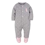 カーターズ Carter's ベビー服 カバーオール 足つき 長袖 女の子グレー水玉&ネコ (12months(72-78cm)) [並行輸入品]