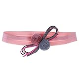 Domybestベビーヘアバンド 大きいリボン 小さなボールとボウタイ飾られた キッズ 子供 カチューシャ 髪飾り 出産祝い 誕生日 記念日 写真小道具