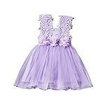 gillberryベビーガールズレースチュールフラワーファンシードレスDridesmaid夏ガールズドレス カラー: パープル